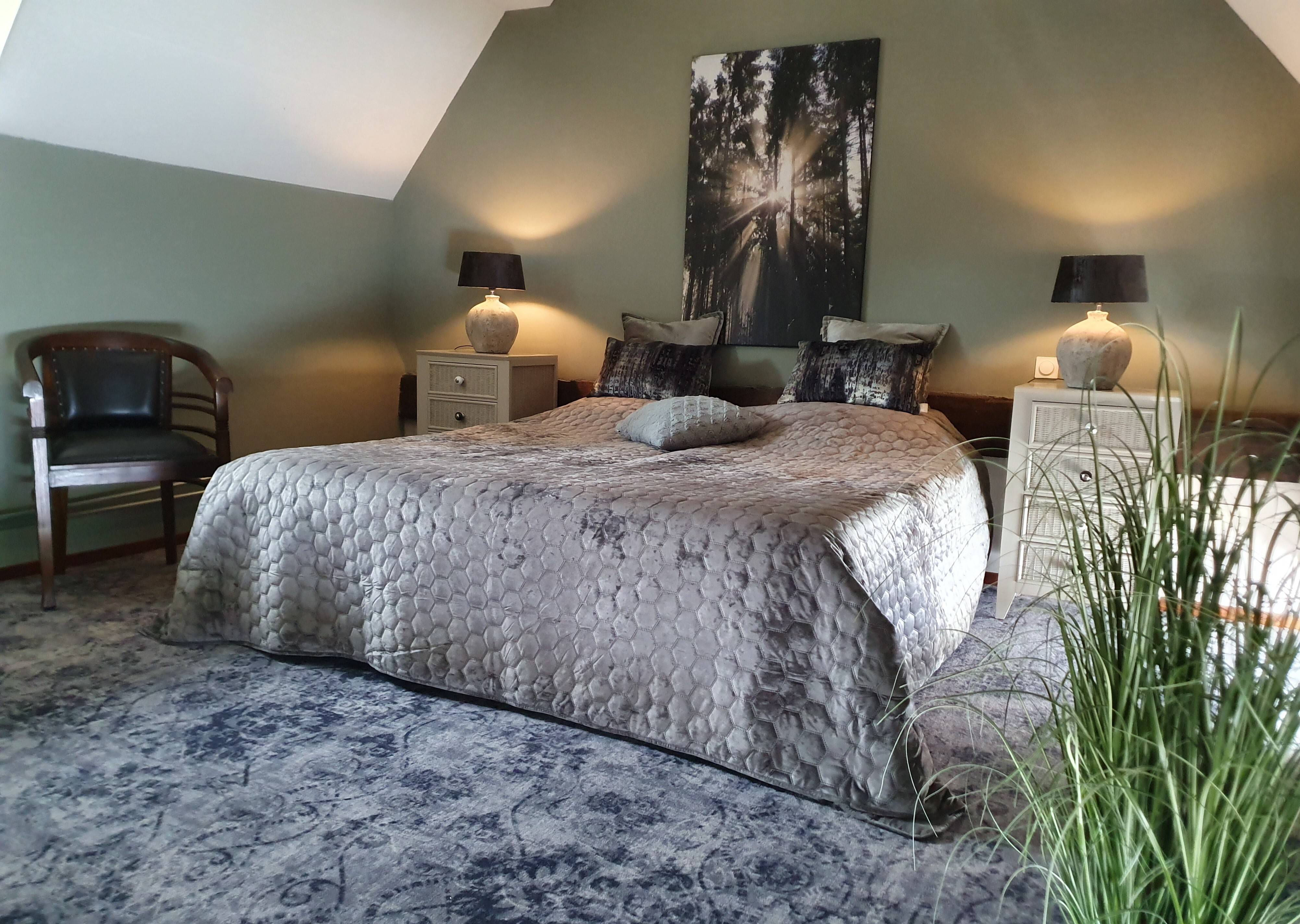 Hotelkamer met tweepersoonsbed